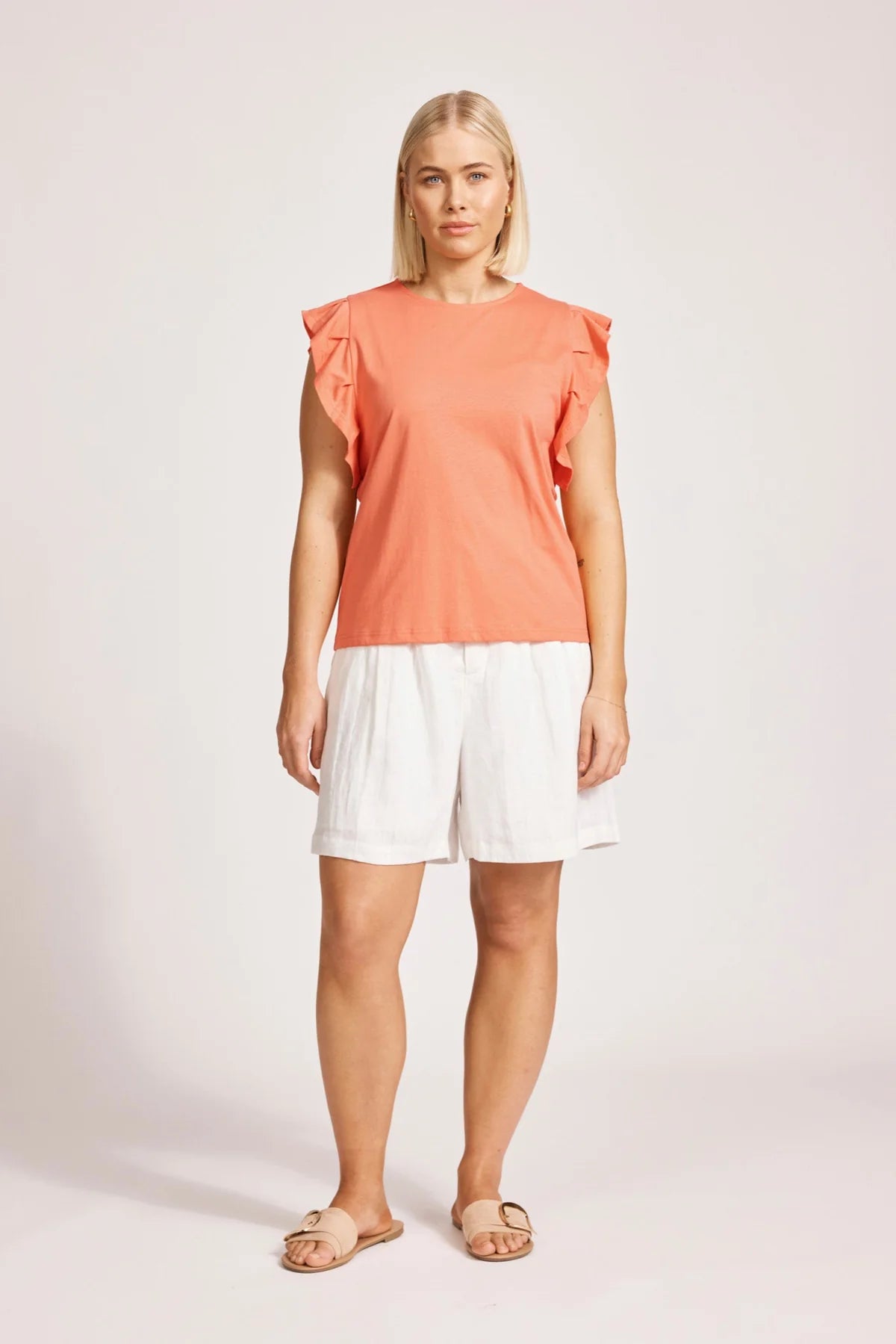 Francia Frill Tank | Coral