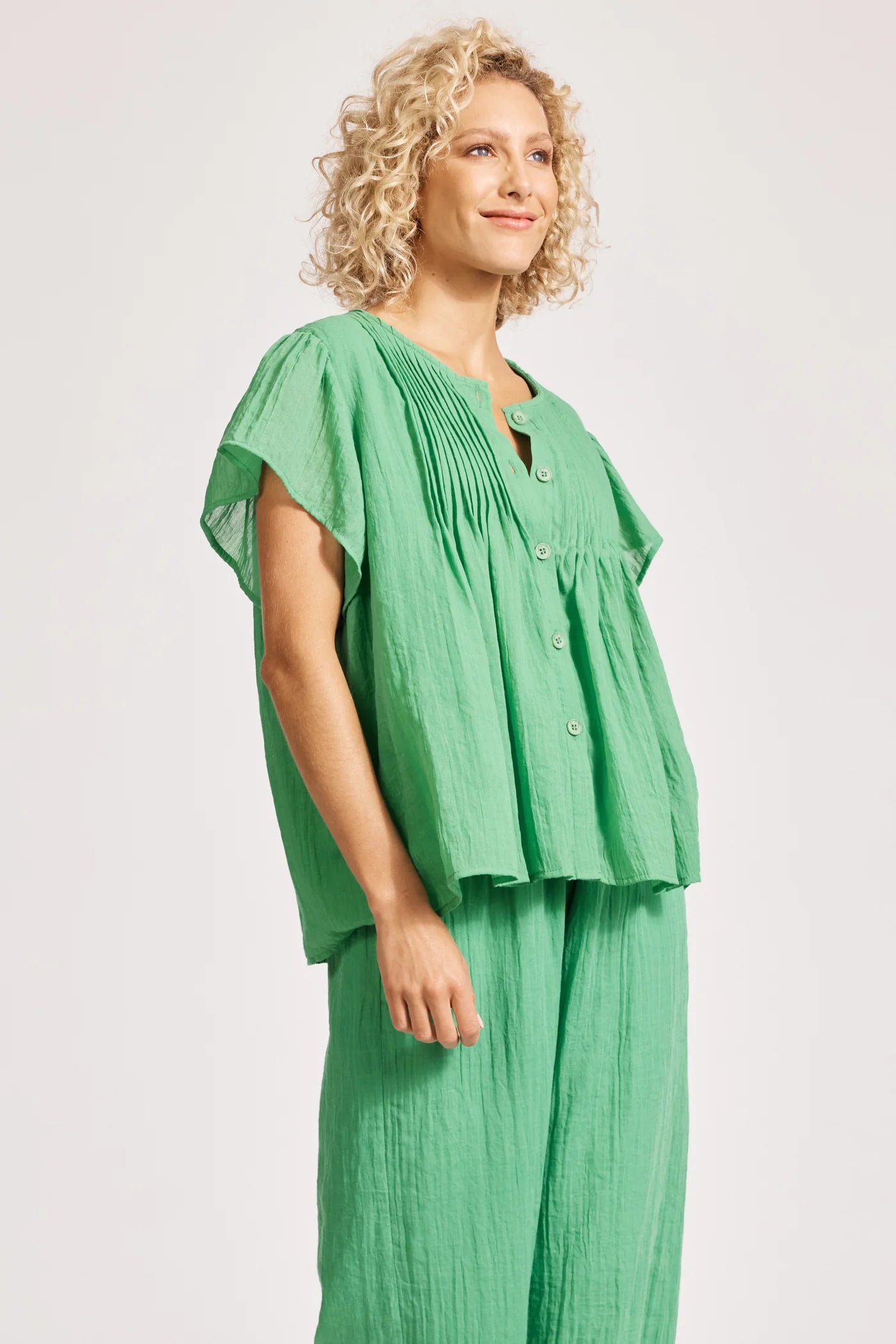 Orsula Button Top | Jade