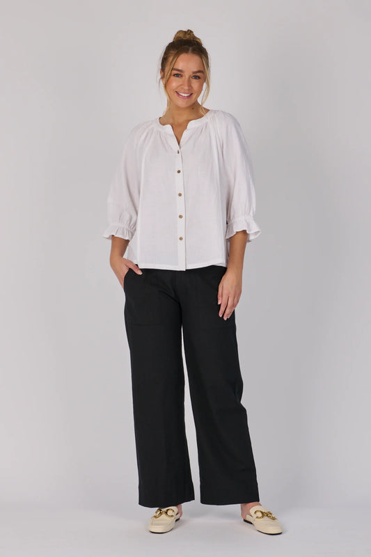 Frill Cuff Blouse | White