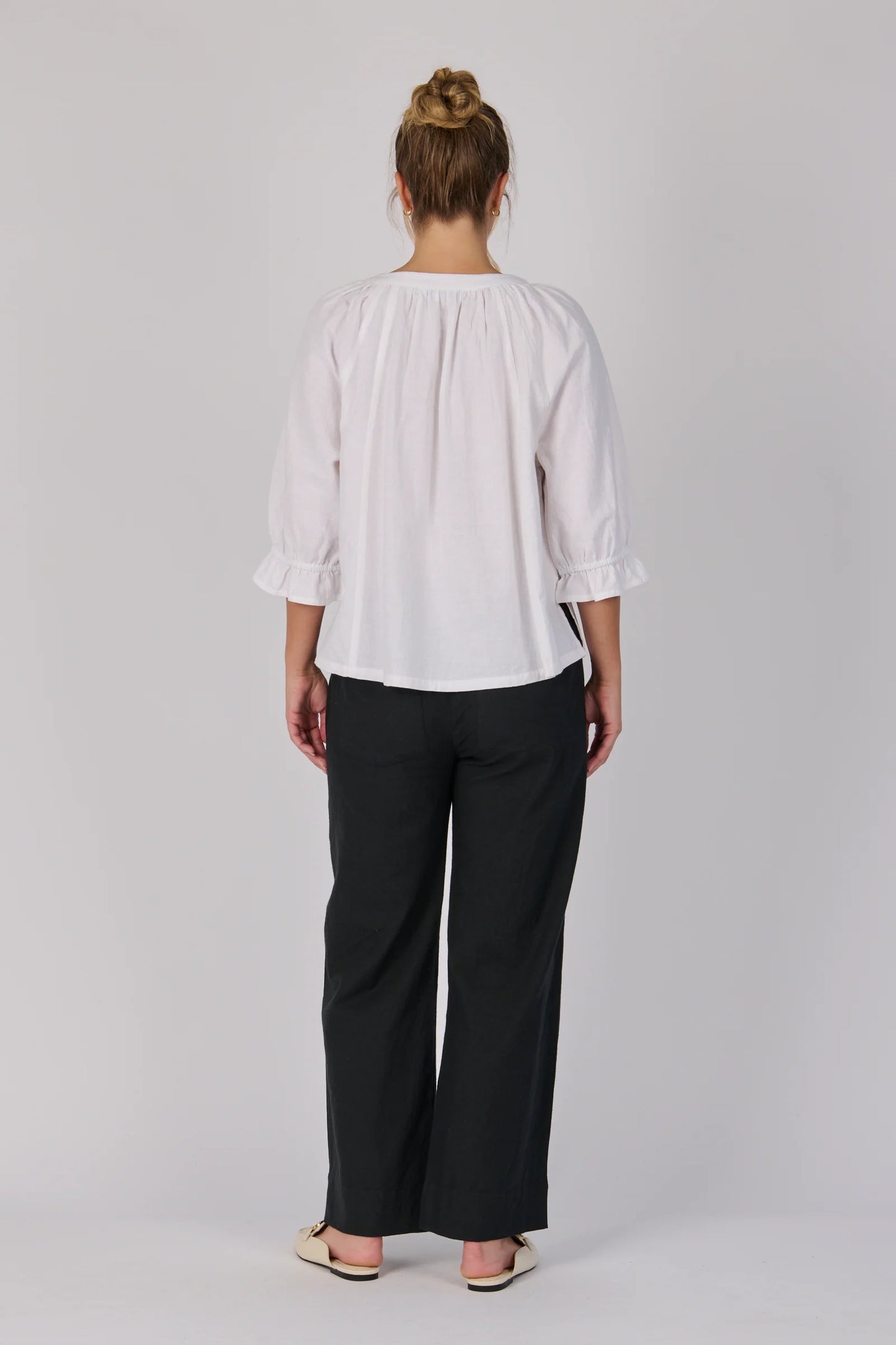 Frill Cuff Blouse | White