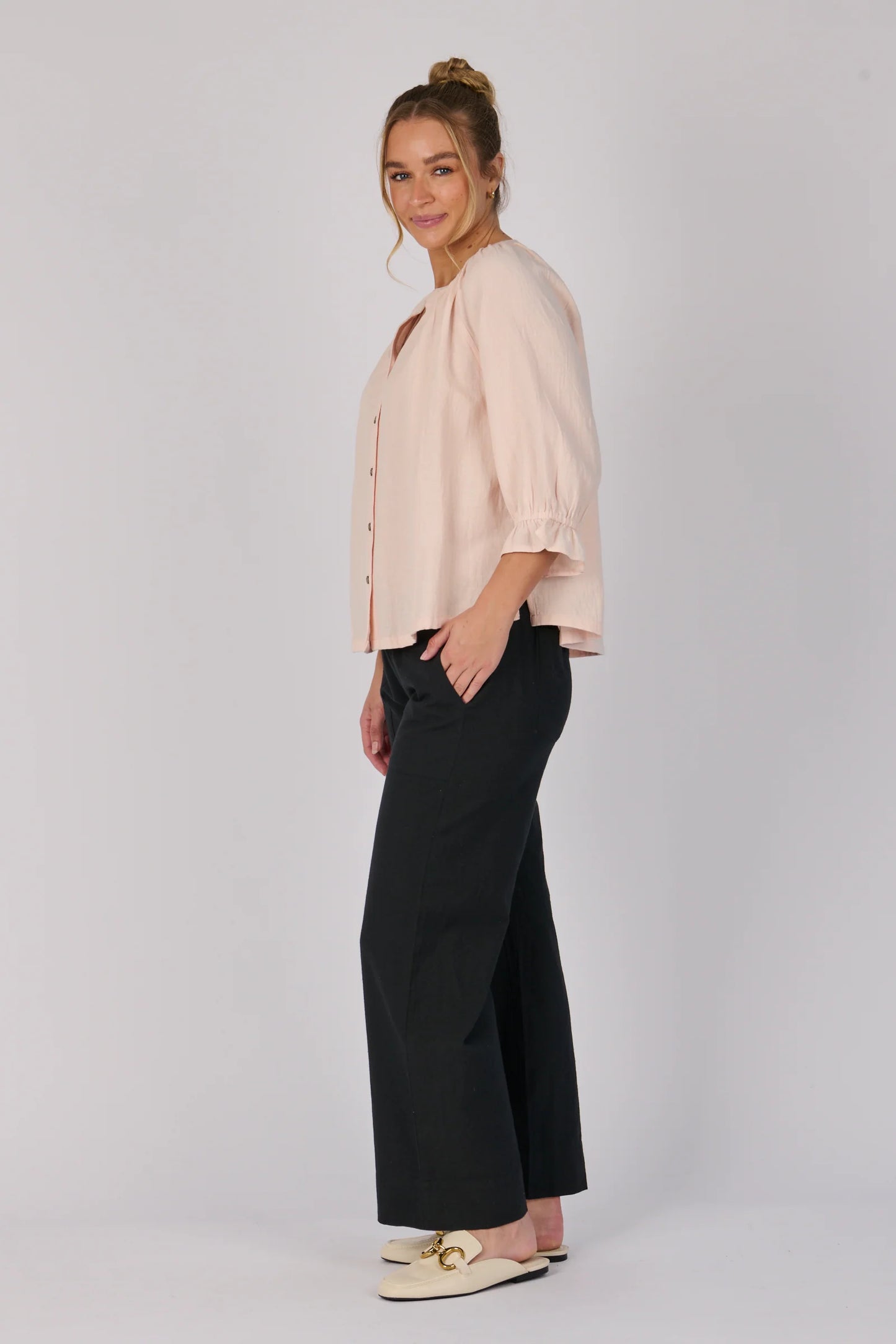 Frill Cuff Blouse | Soft Pink