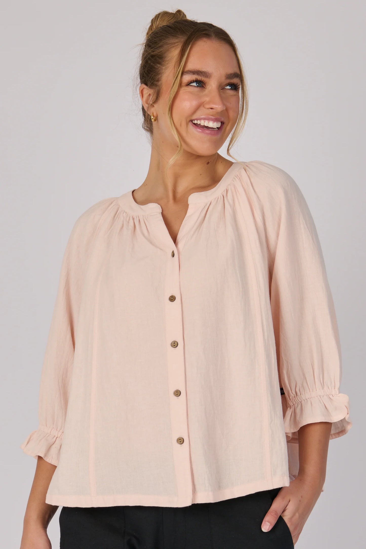 Frill Cuff Blouse | Soft Pink