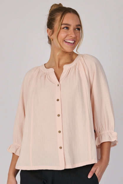 Frill Cuff Blouse | Soft Pink