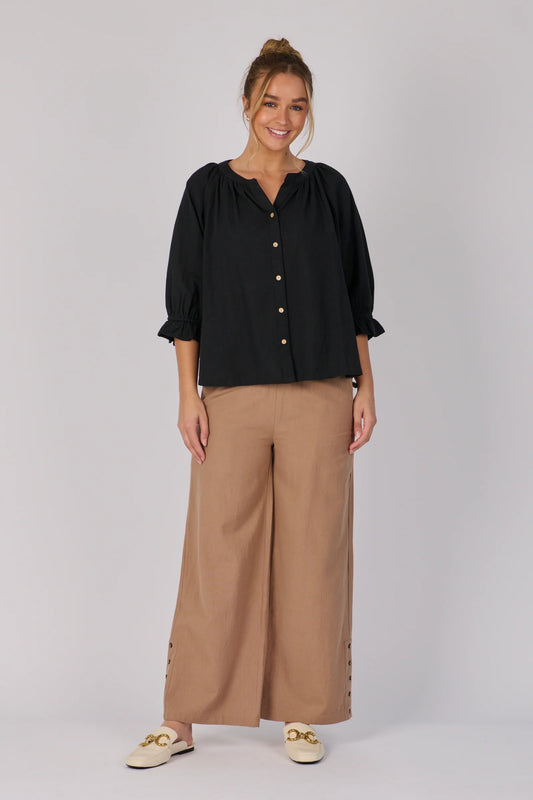 Frill Cuff Blouse | Black