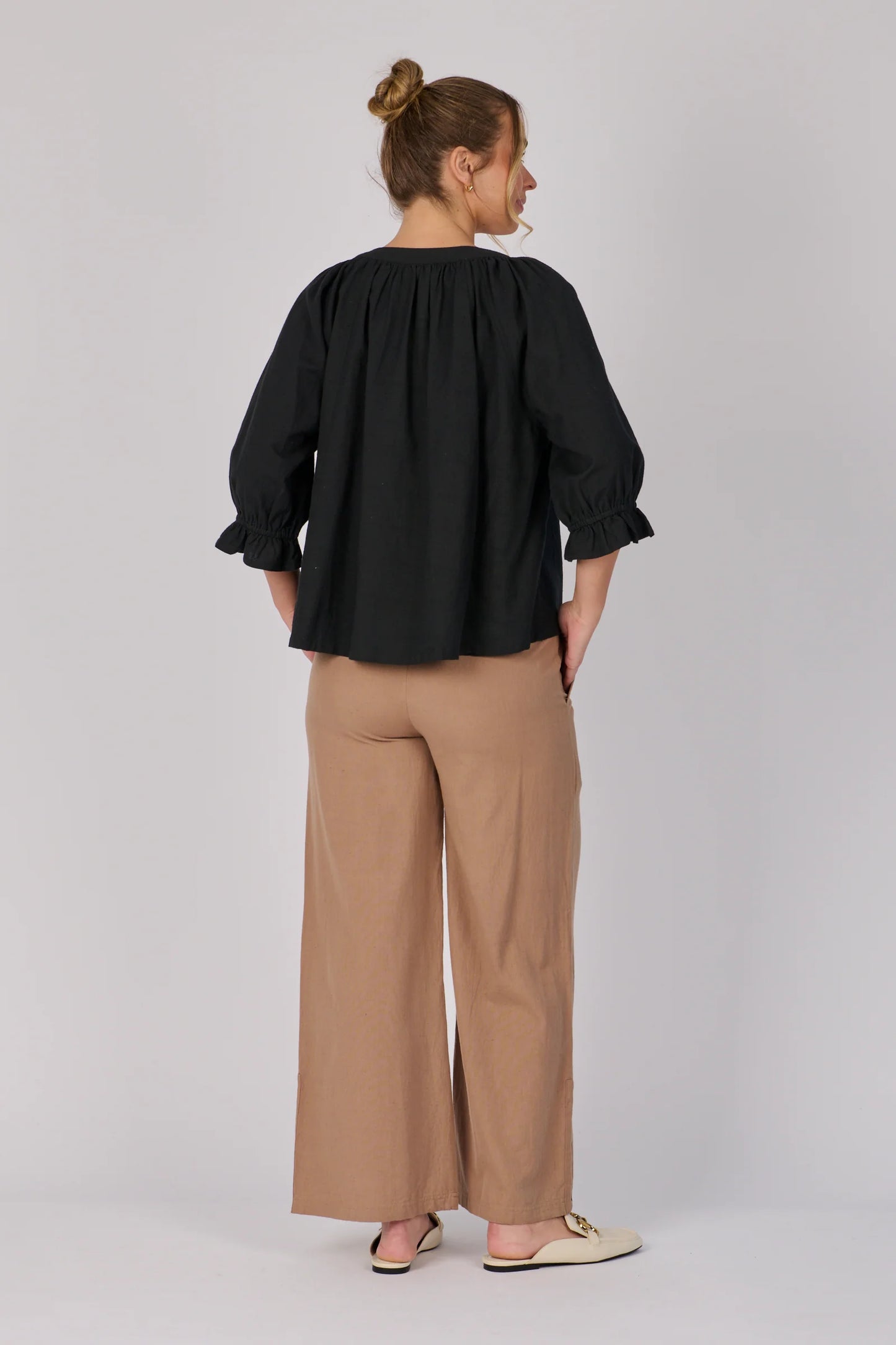 Frill Cuff Blouse | Black