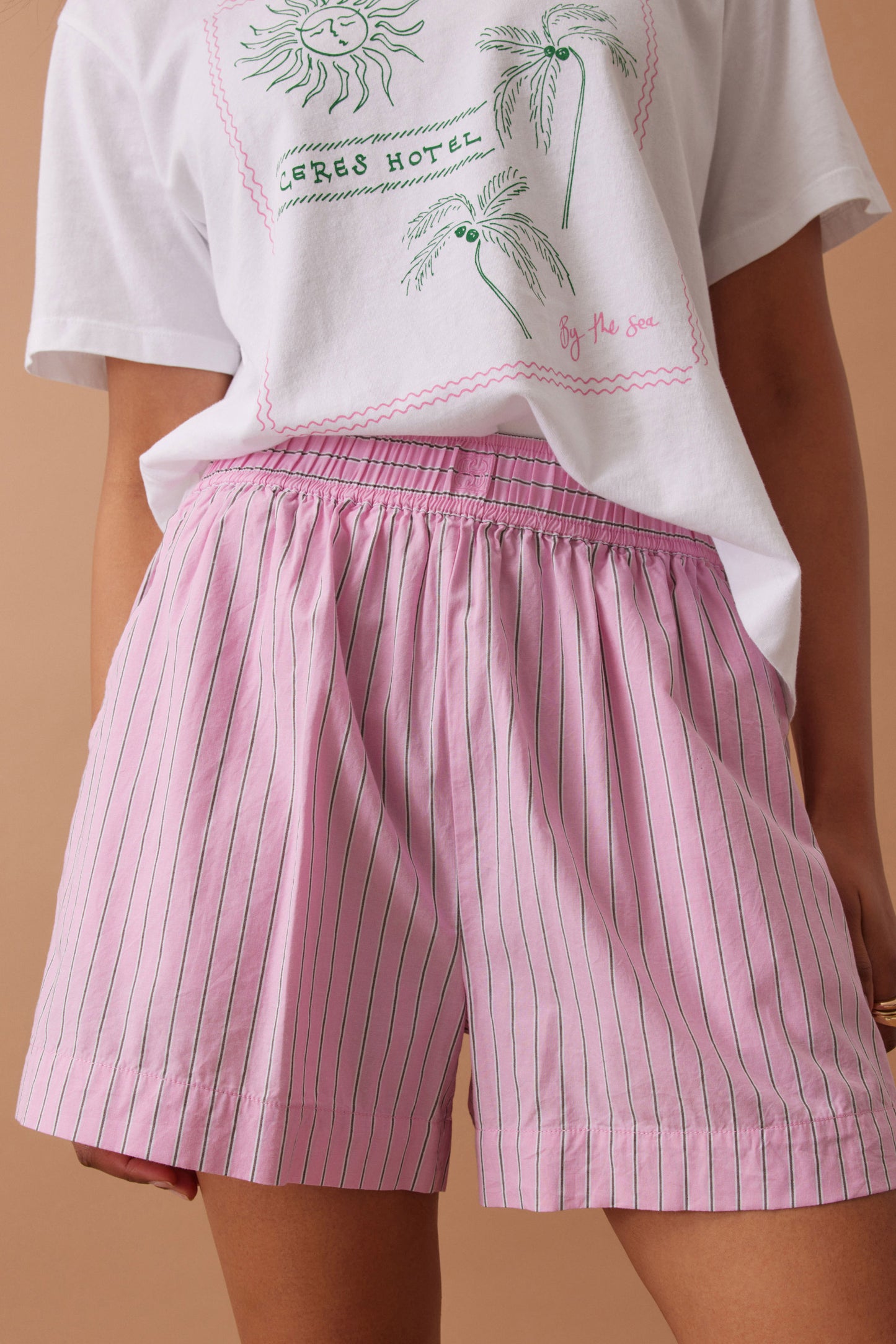 Mila Short | Hibiscus Pink Triple Stripe