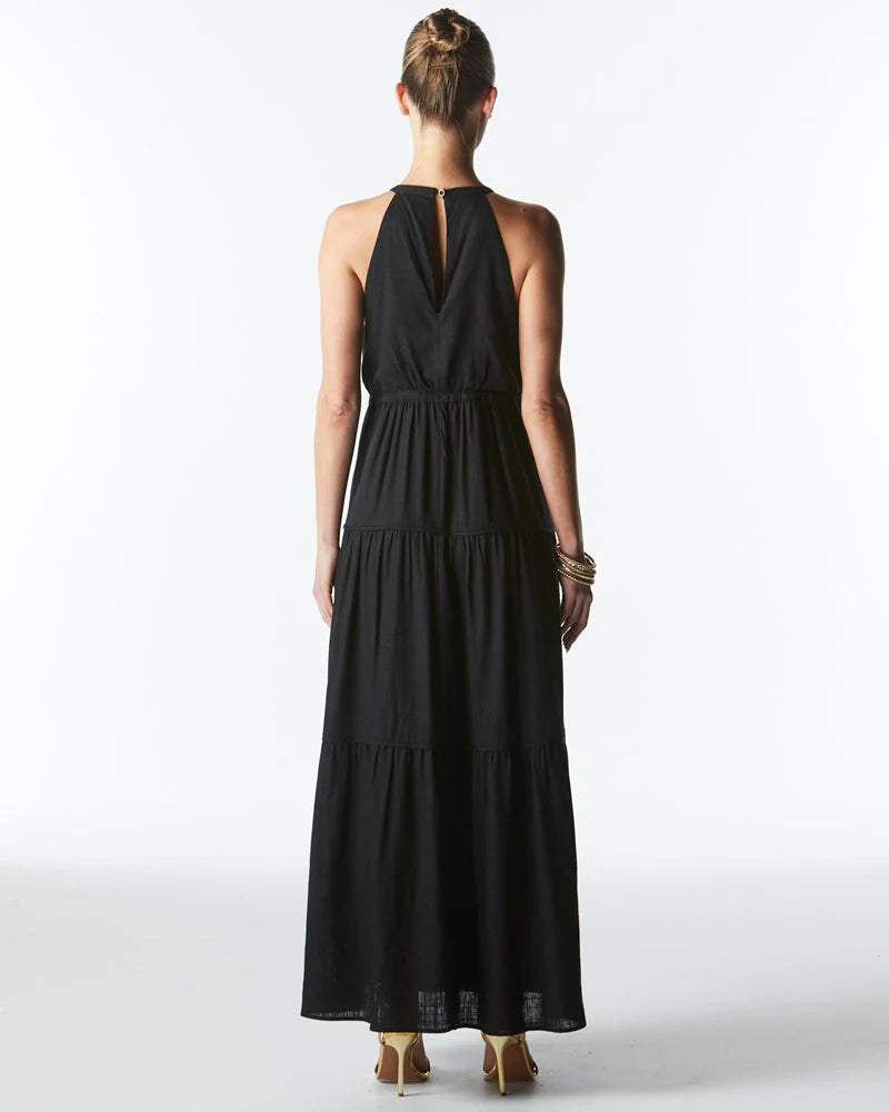 Midsummer Halter Maxi Dress | Black