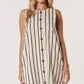 Luna Dress | Cream/Black Stripe
