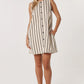 Luna Dress | Cream/Black Stripe
