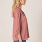 Shae Split Neck Blouse | Terracotta
