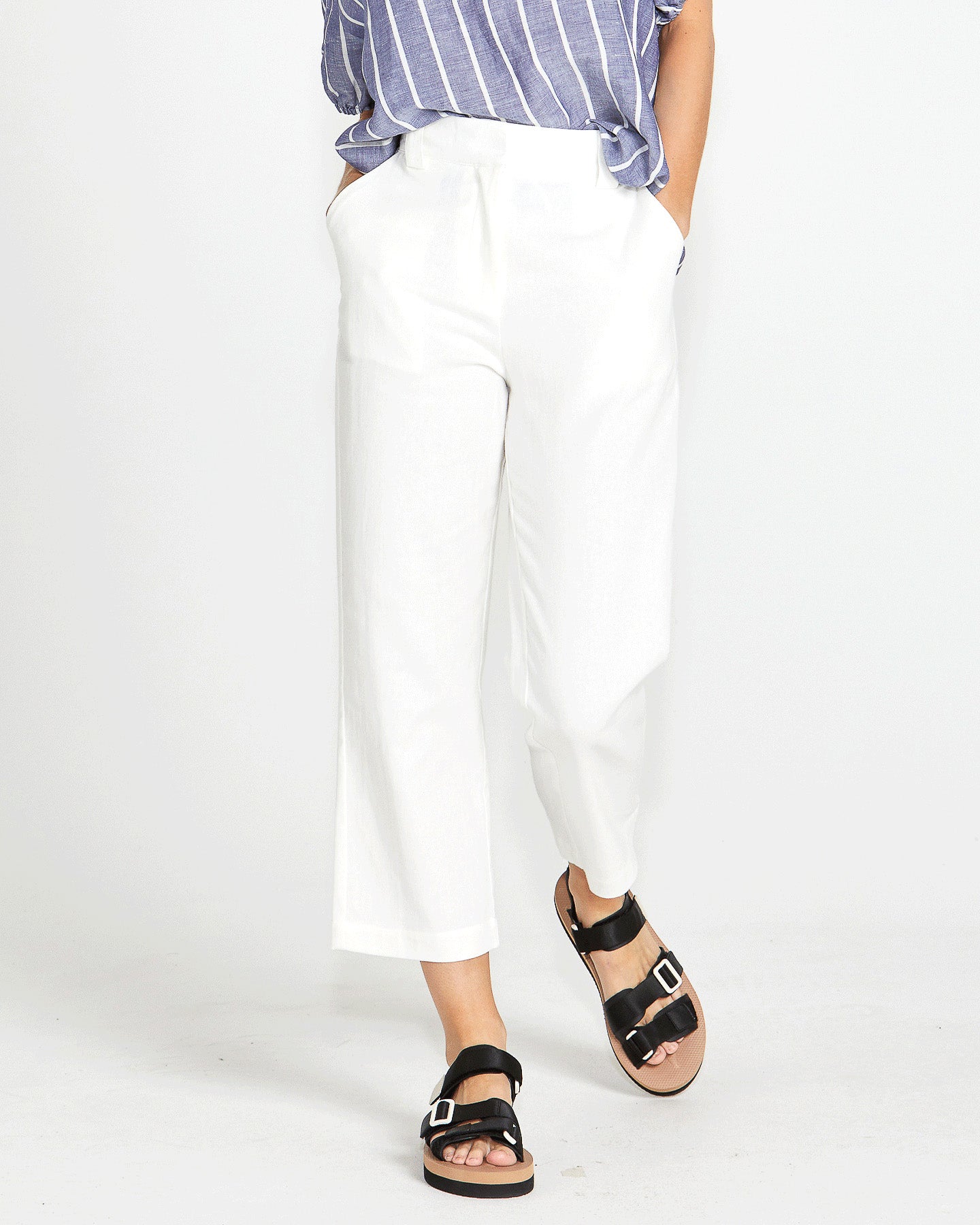 Bowie Straight Leg Pant | White