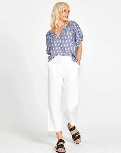 Bowie Straight Leg Pant | White