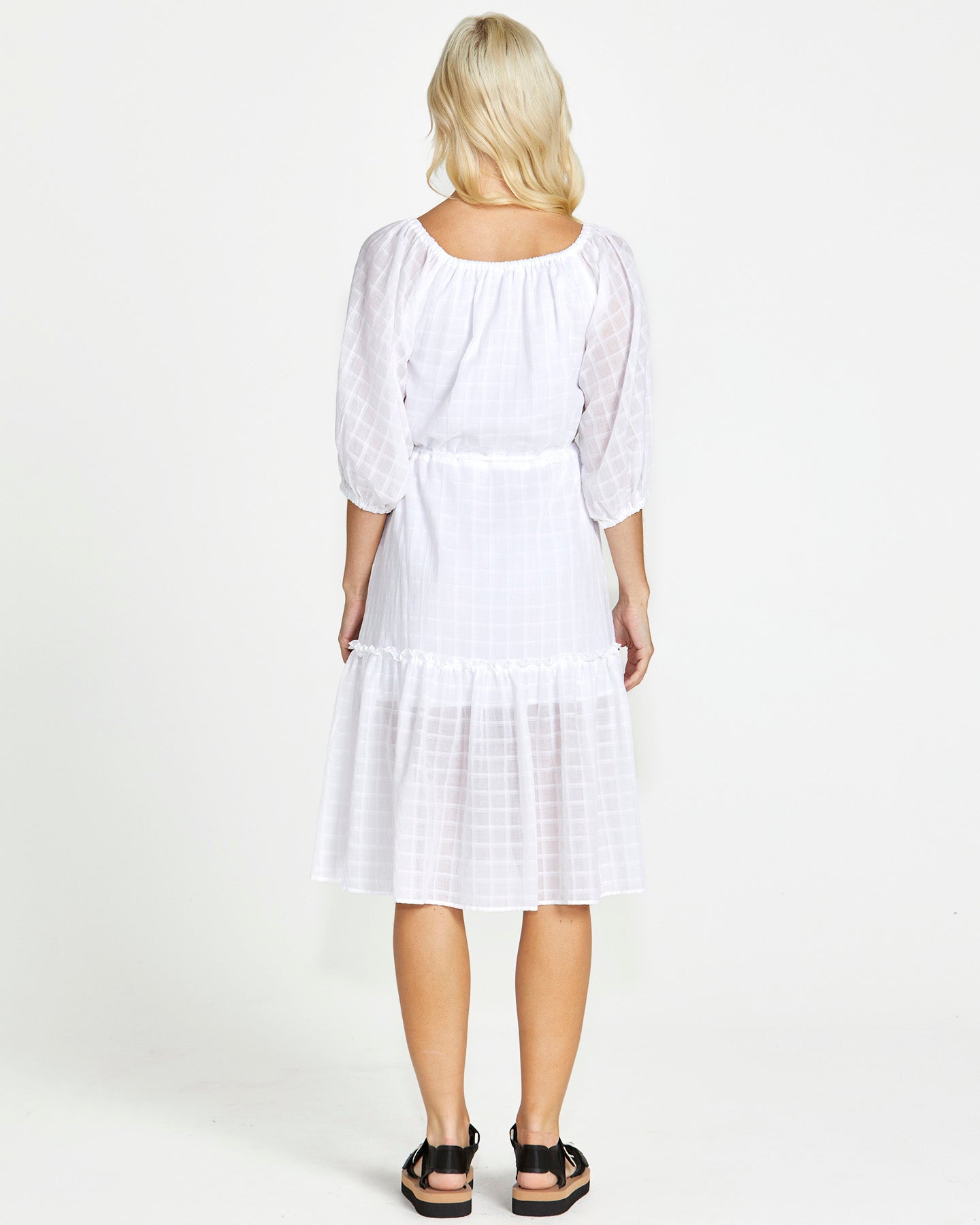 Ruby Tiered Midi Dress | White