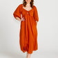 Francesca Puff Sleeve Midi Dress | Rust