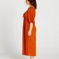 Francesca Puff Sleeve Midi Dress | Rust