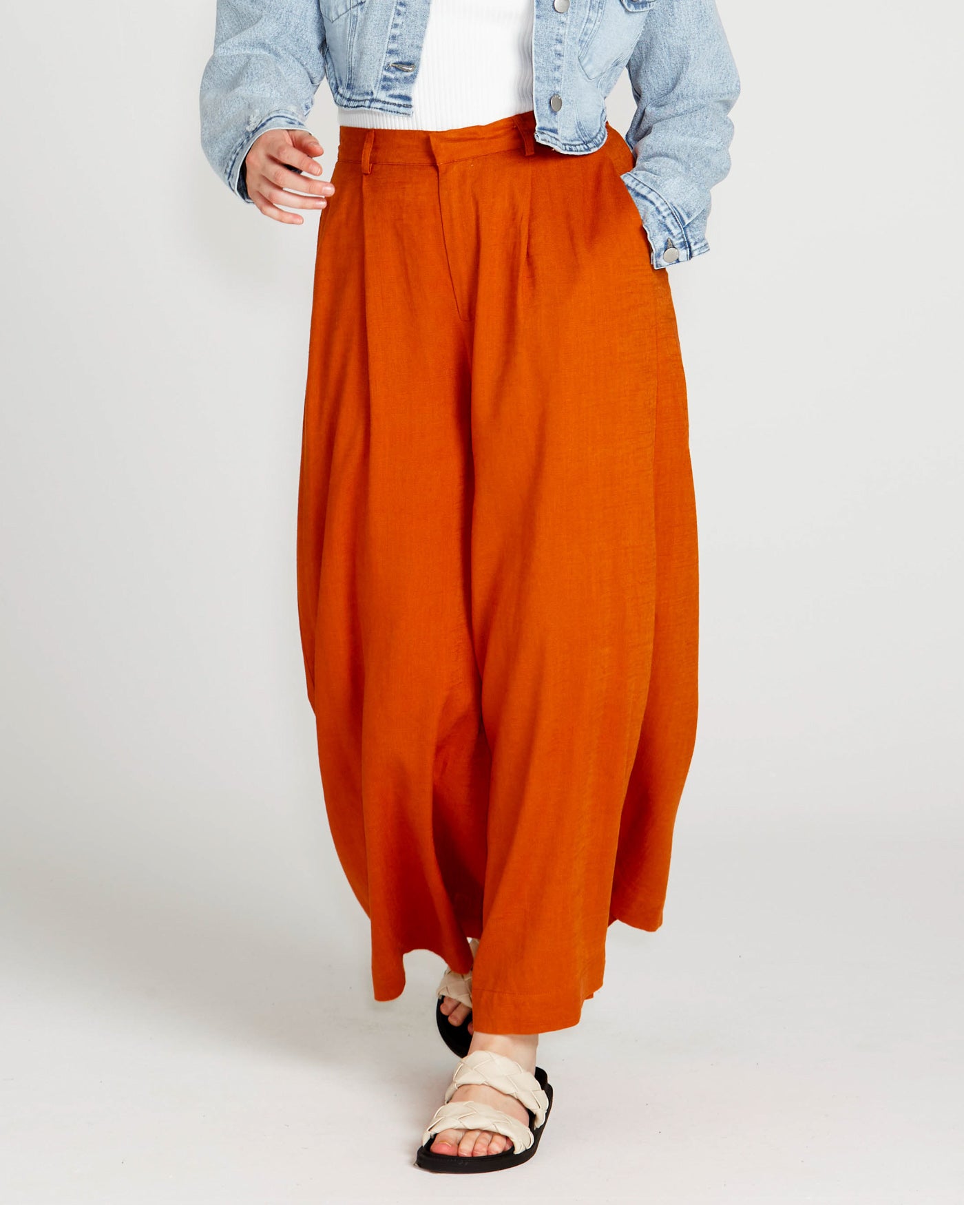 Francesca Wide Leg Pant | Rust