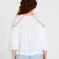 Rava Boho 3/4 Sleeve Top | White