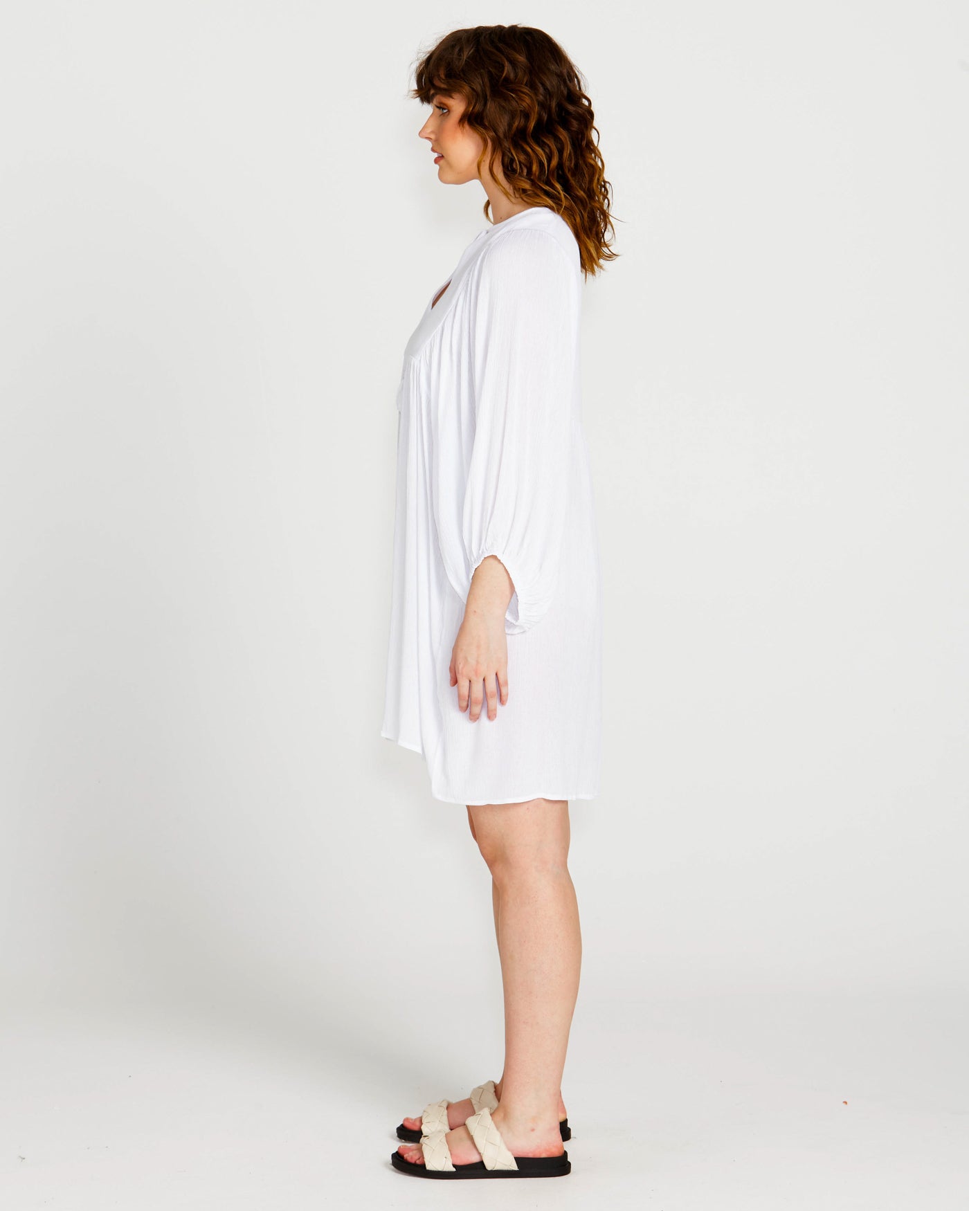 Rava Boho Mini Dress | White