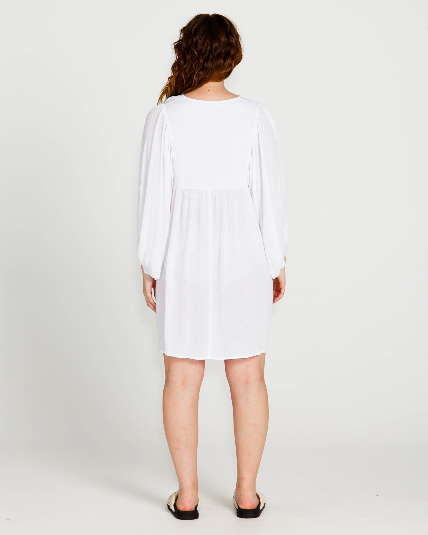 Rava Boho Mini Dress | White