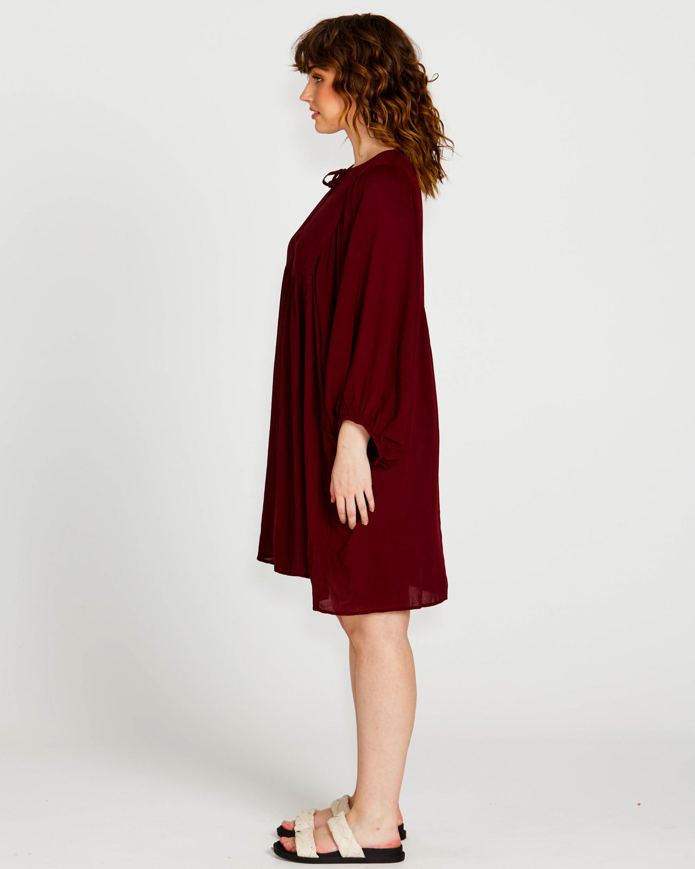 Rava Boho Mini Dress | Wine