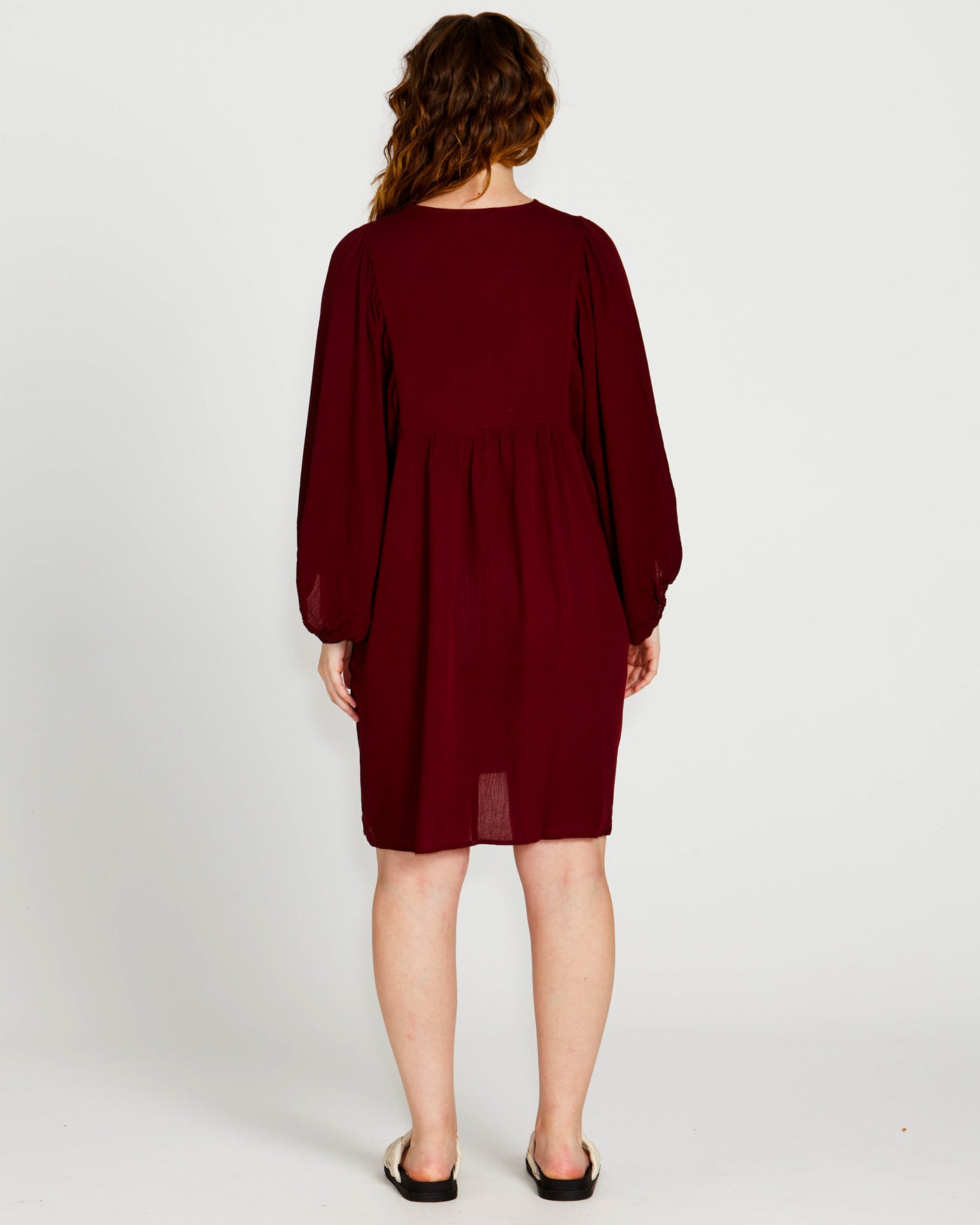 Rava Boho Mini Dress | Wine