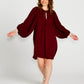 Rava Boho Mini Dress | Wine