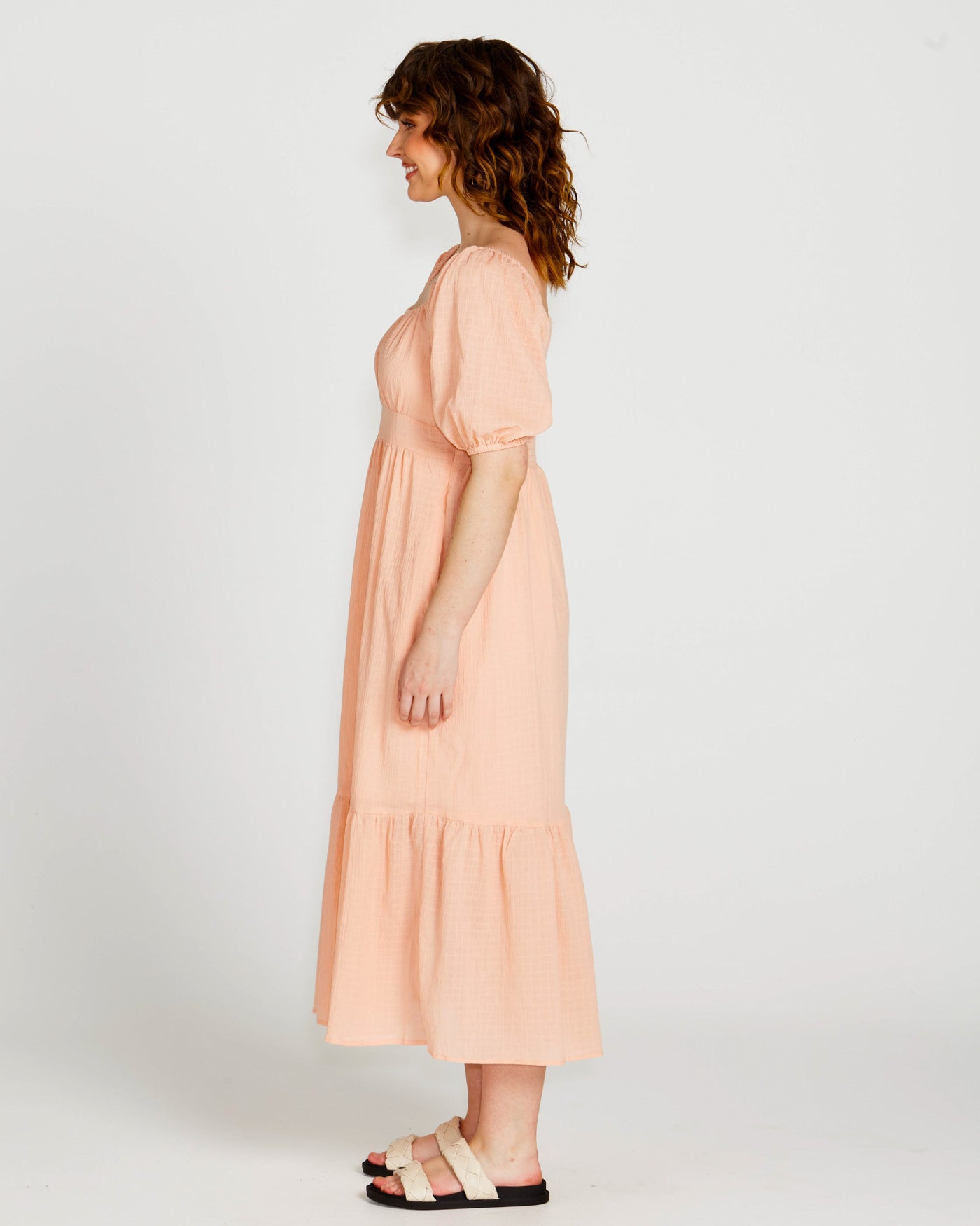 Violet Midi Dress | Muted Peach