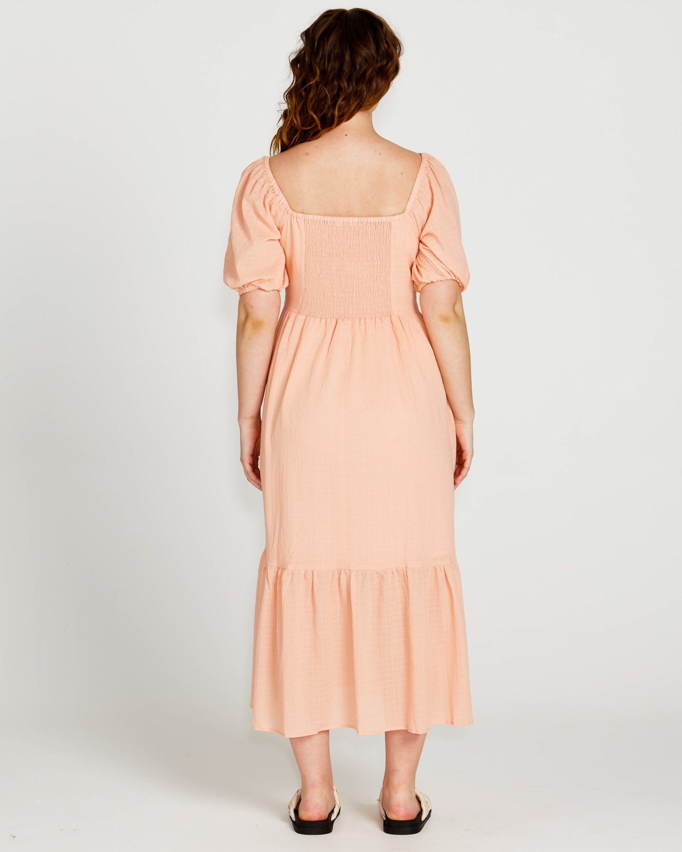 Violet Midi Dress | Muted Peach