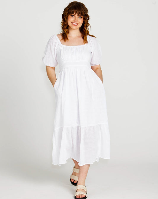 Violet Midi Dress | White