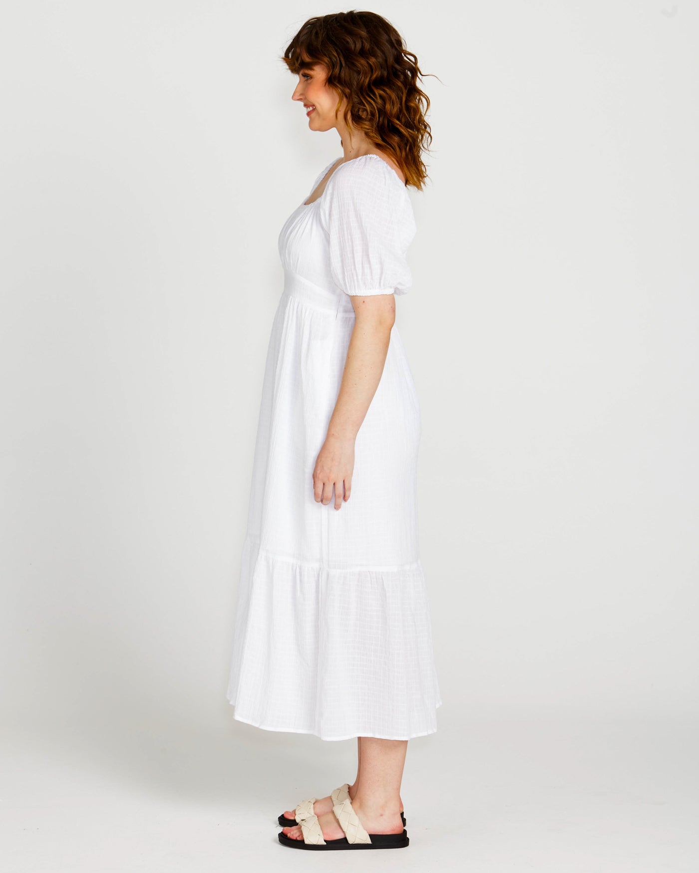 Violet Midi Dress | White