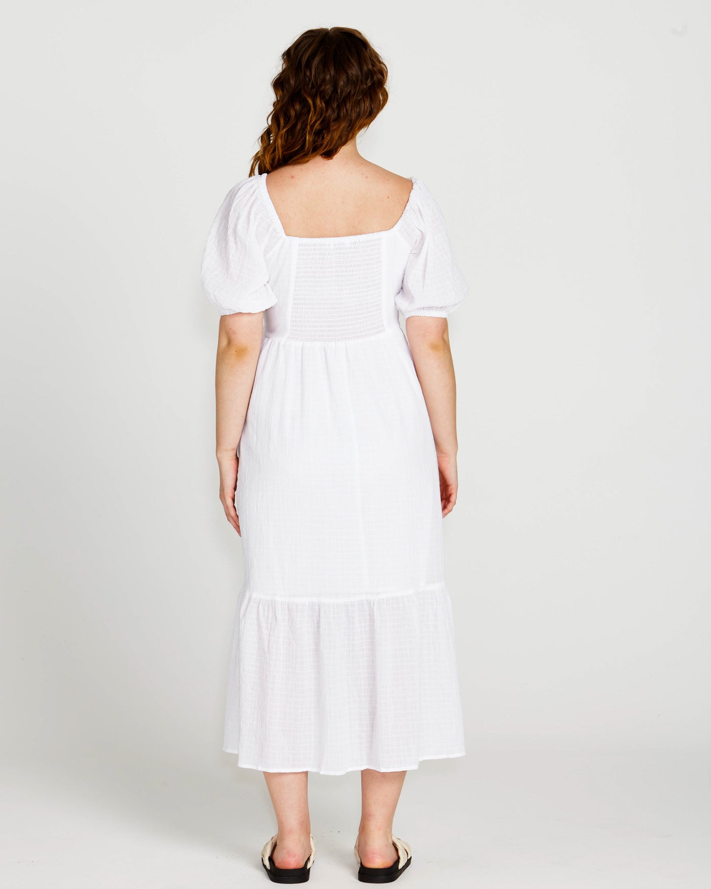 Violet Midi Dress | White