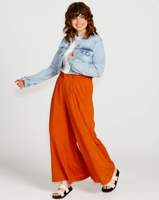 Francesca Wide Leg Pant | Rust