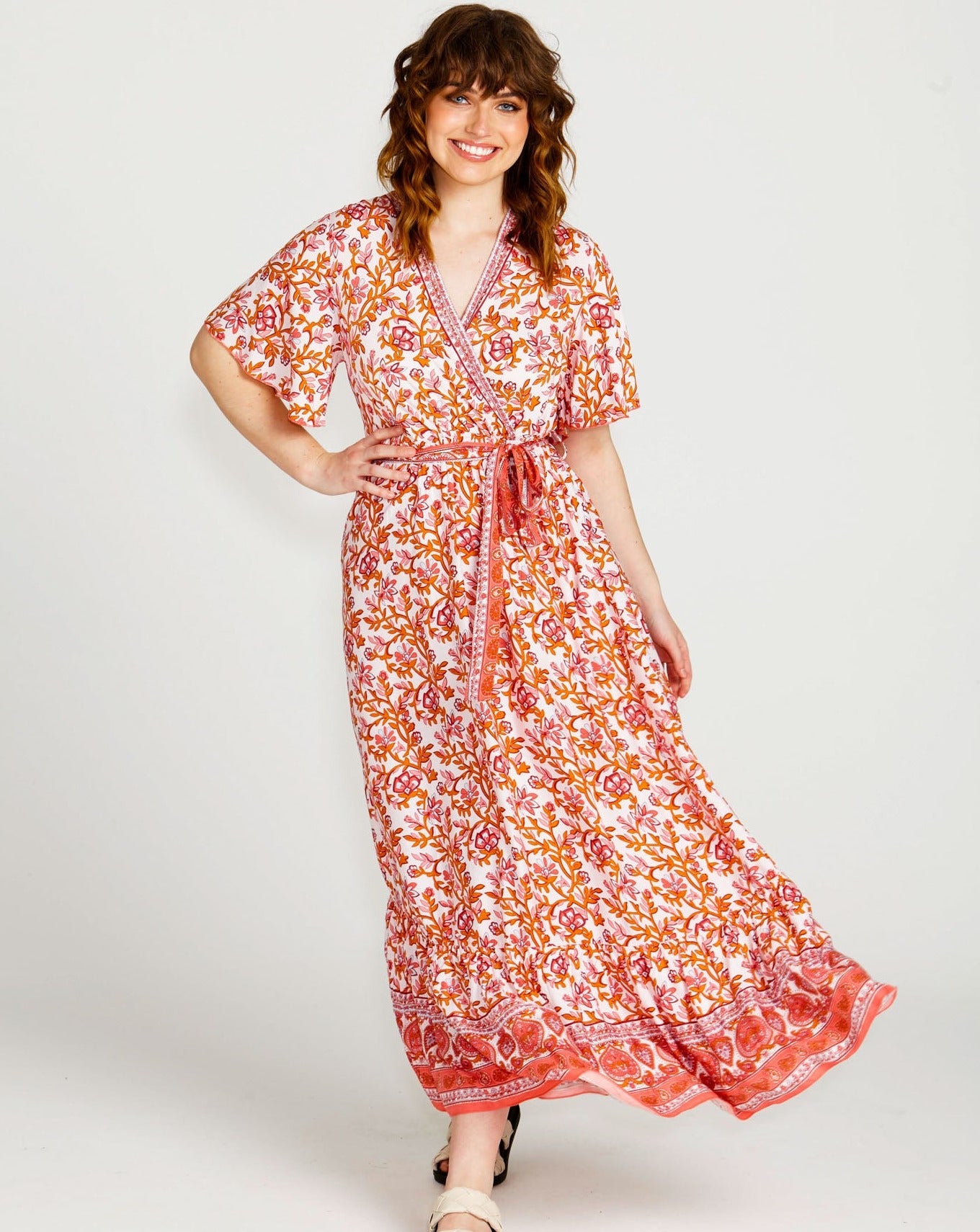 Ashley Wrap Dress | Pink Blossom