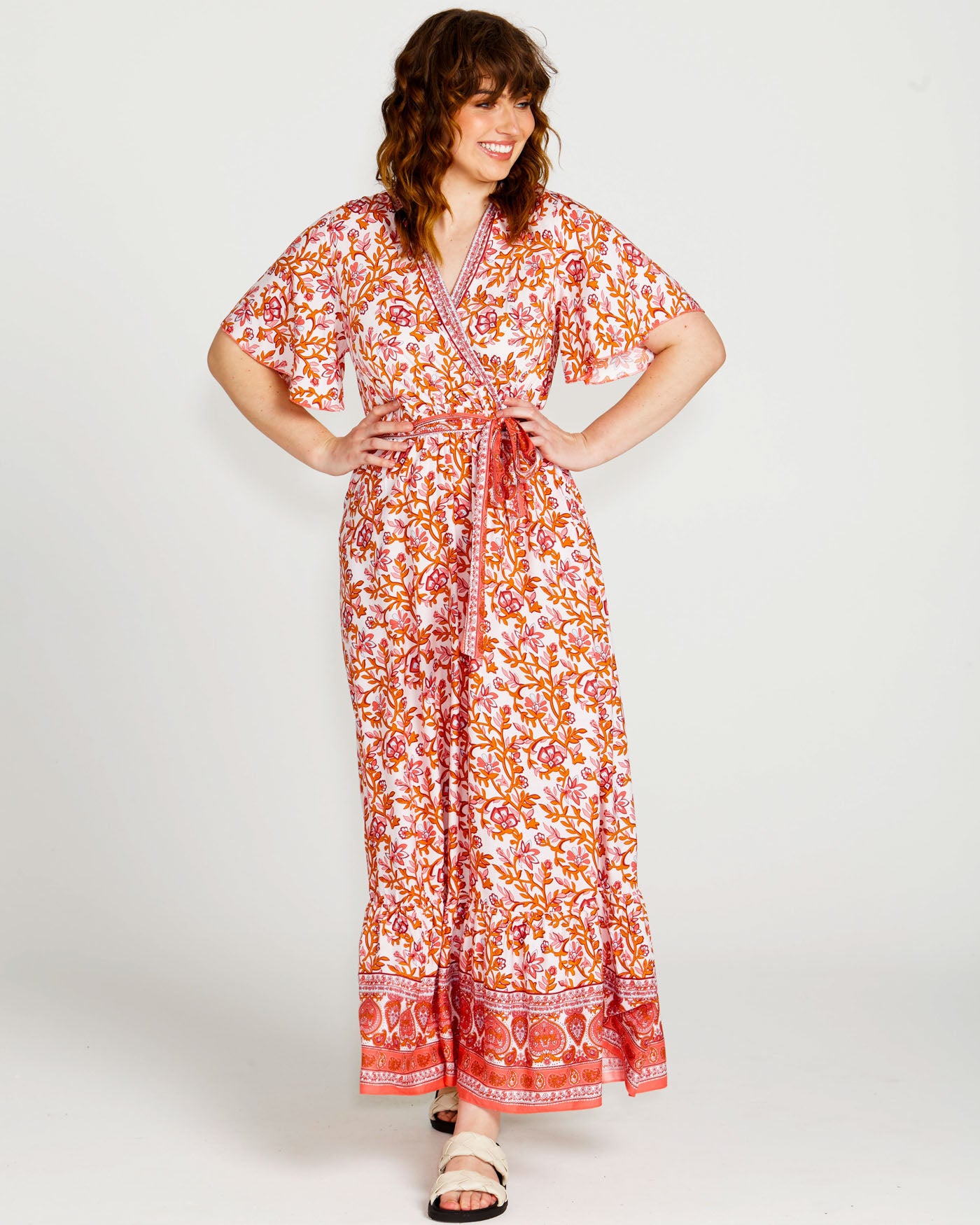 Ashley Wrap Dress | Pink Blossom