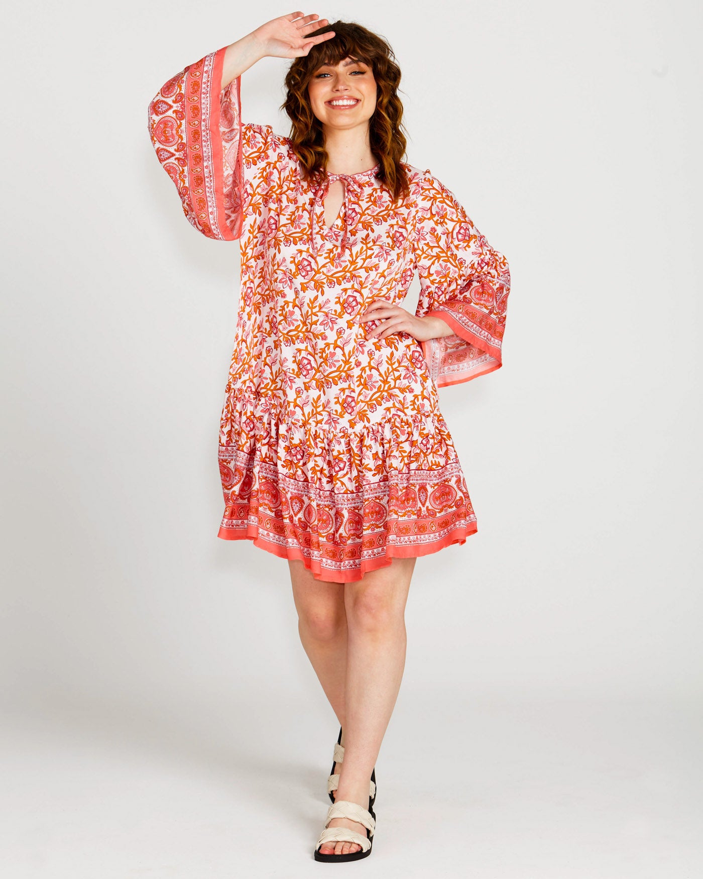 Ashley Smock Mini Dress | Pink Blossom