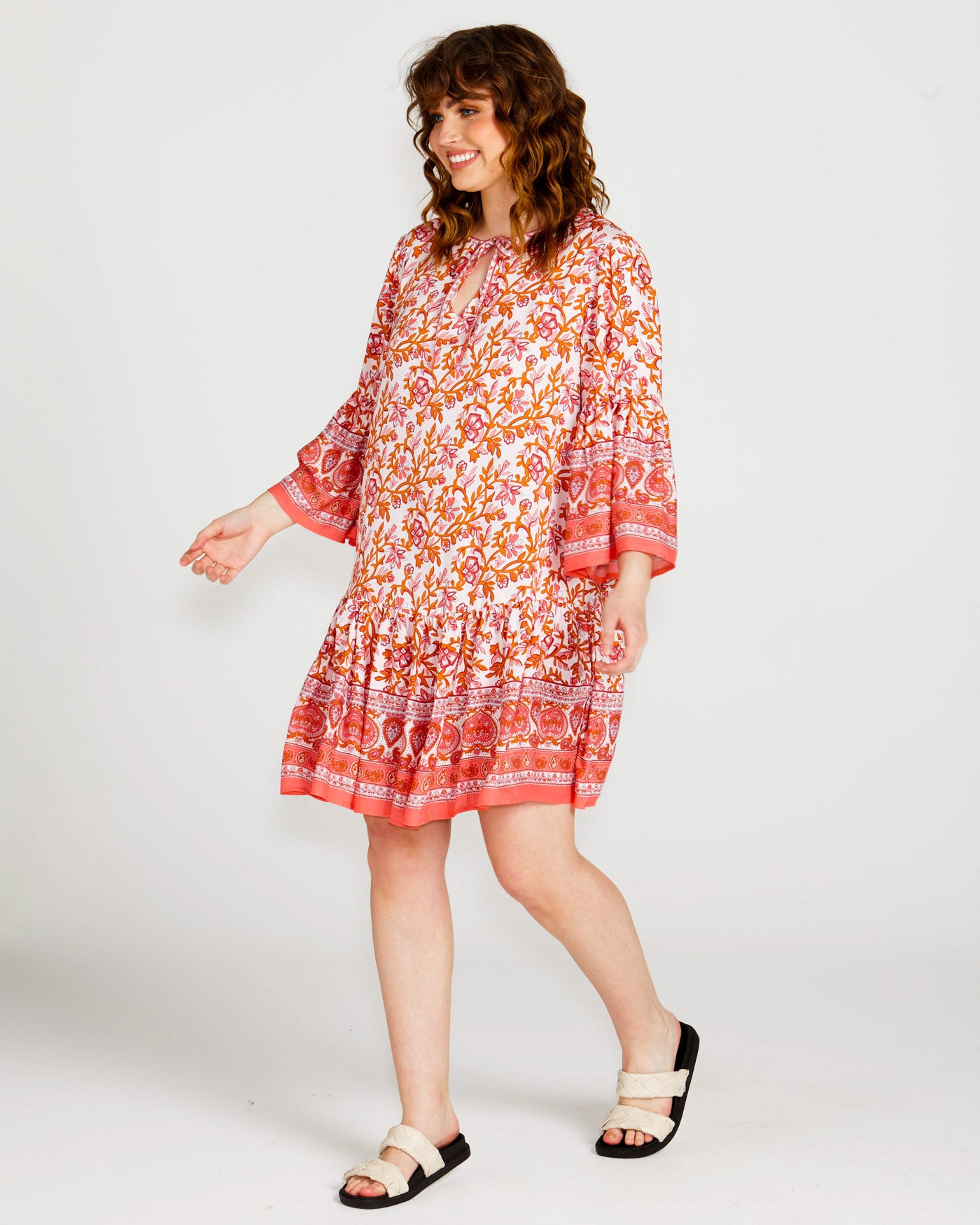 Ashley Smock Mini Dress | Pink Blossom