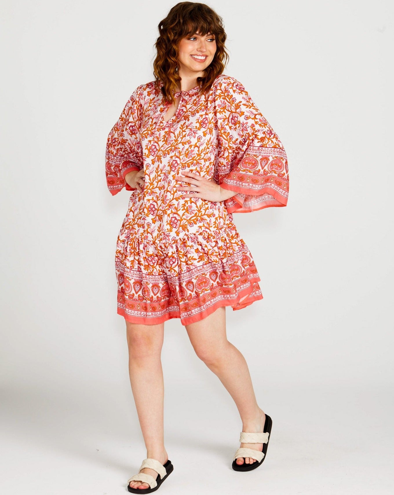 Ashley Smock Mini Dress | Pink Blossom