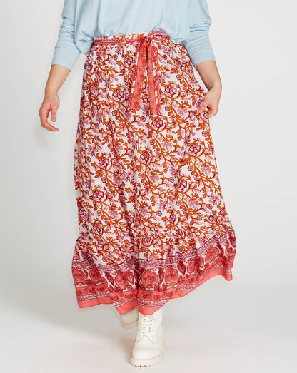 Ashley Midi Skirt | Pink Blossom