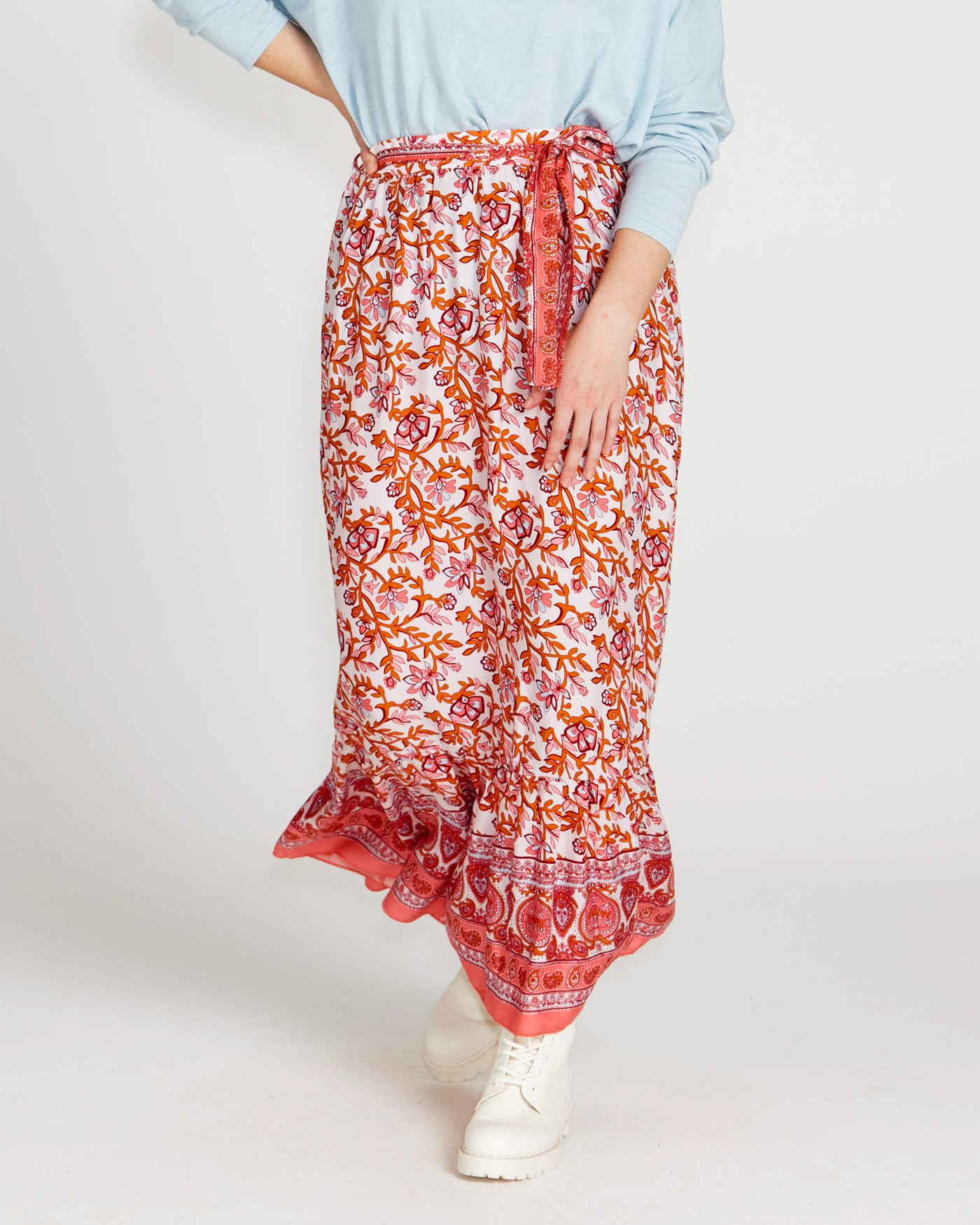 Ashley Midi Skirt | Pink Blossom