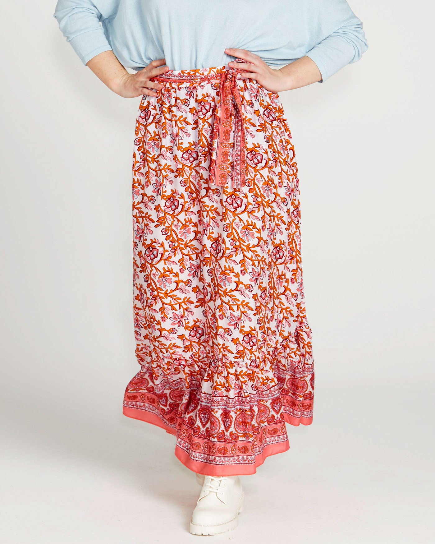 Ashley Midi Skirt | Pink Blossom