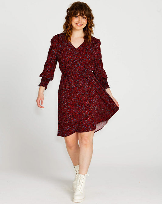 Candace V-Neck Midi Dress | Wine Animal