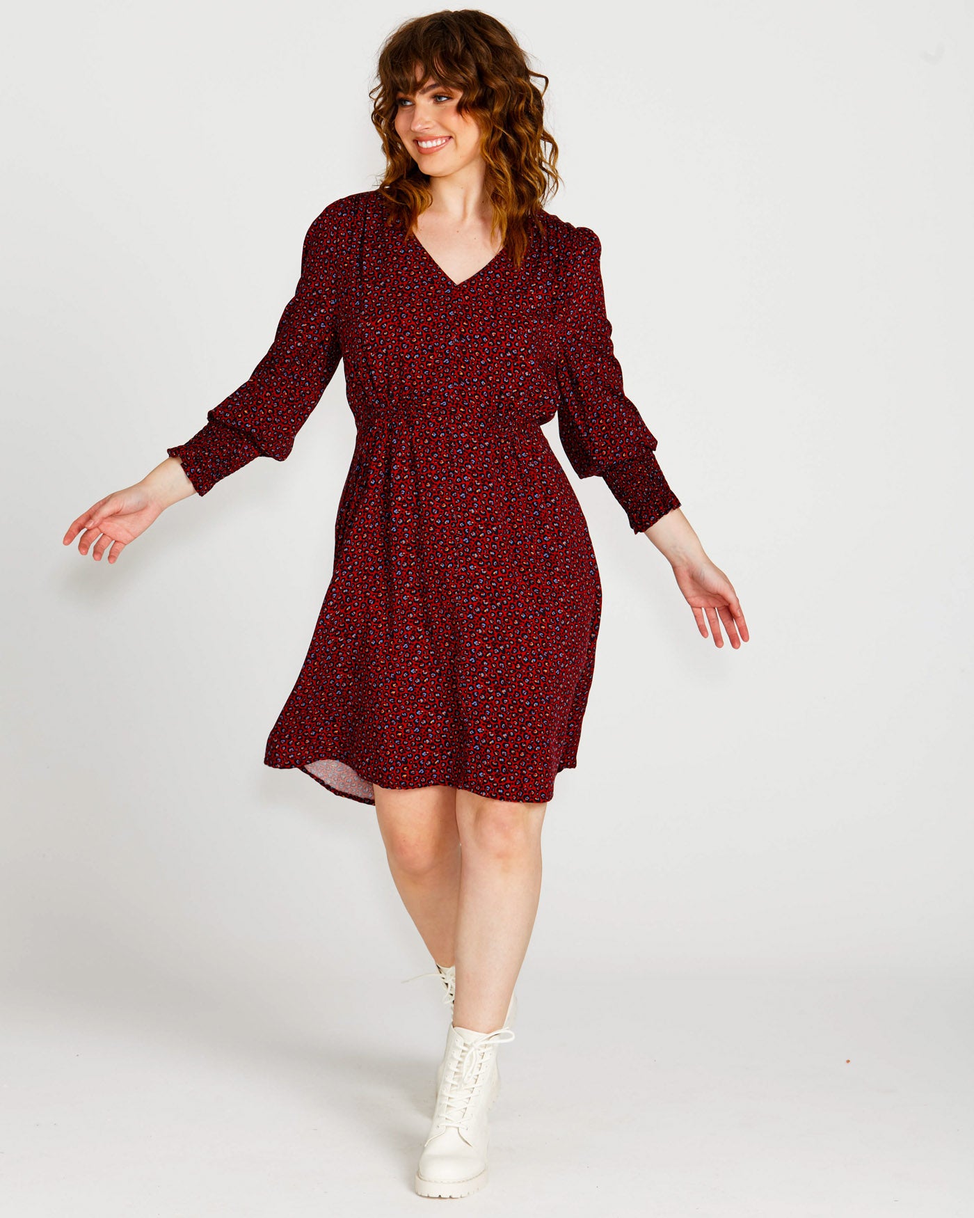 Candace V-Neck Midi Dress | Wine Animal