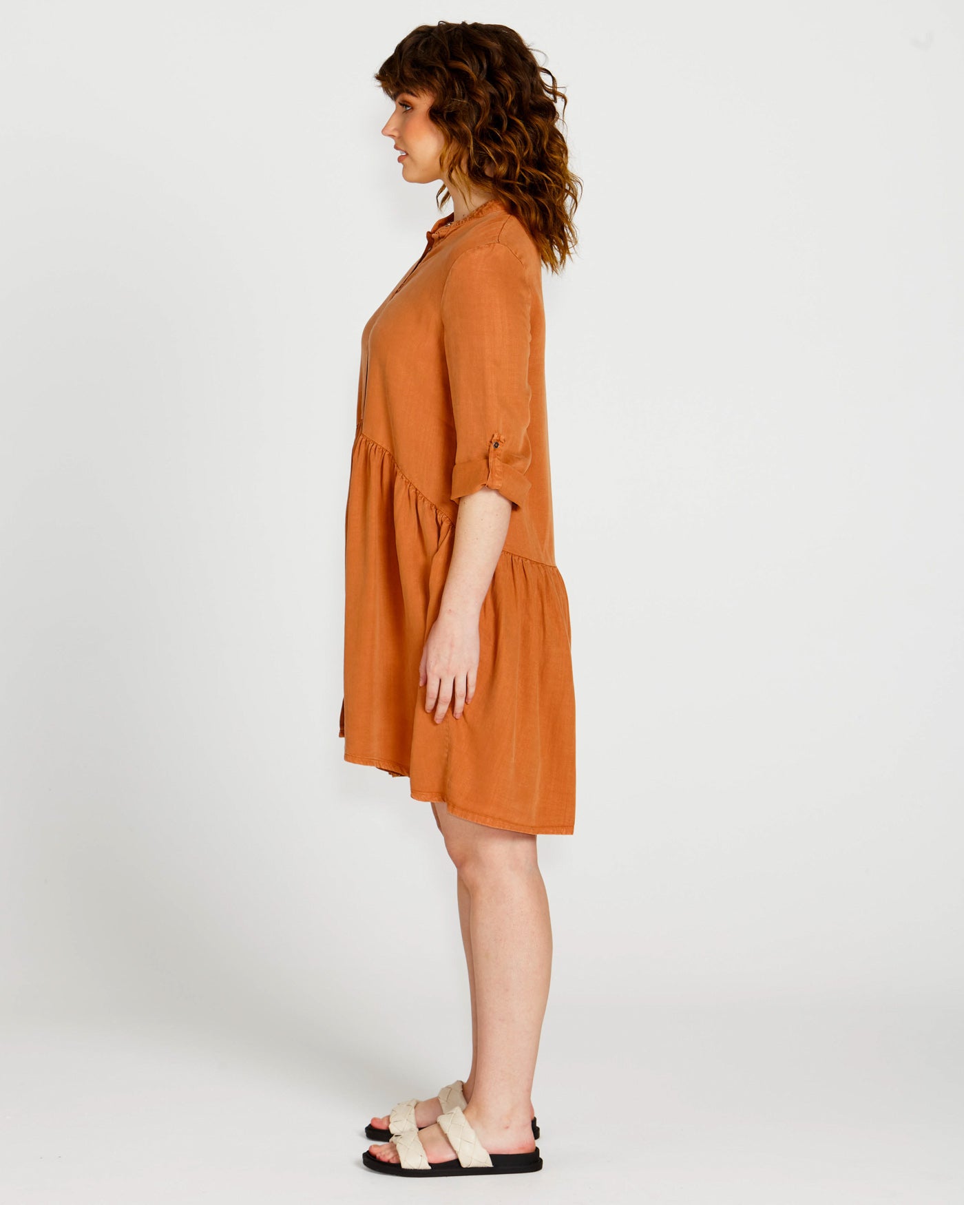 Zahlia Shirt Dress | Sandy Tan