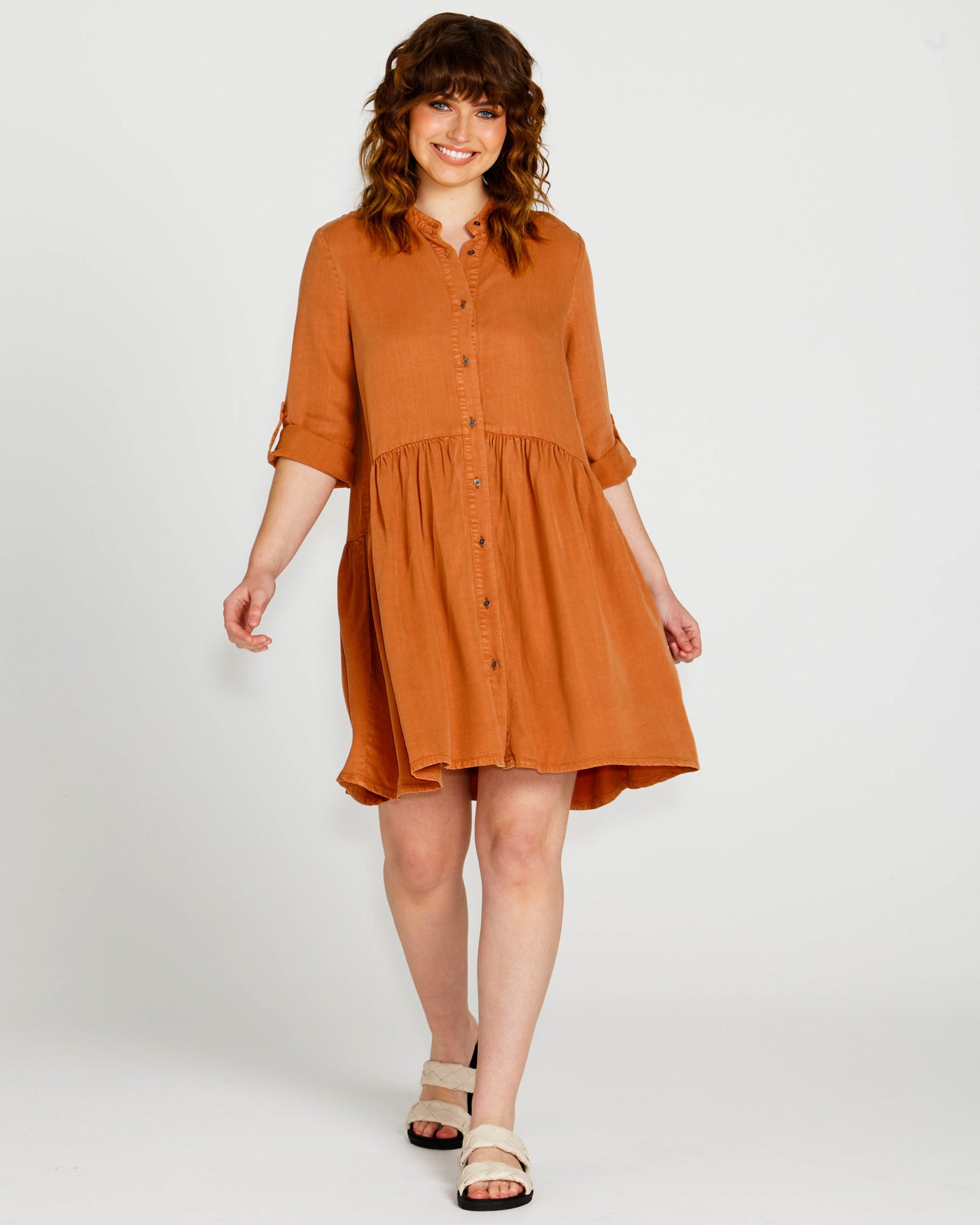 Zahlia Shirt Dress | Sandy Tan