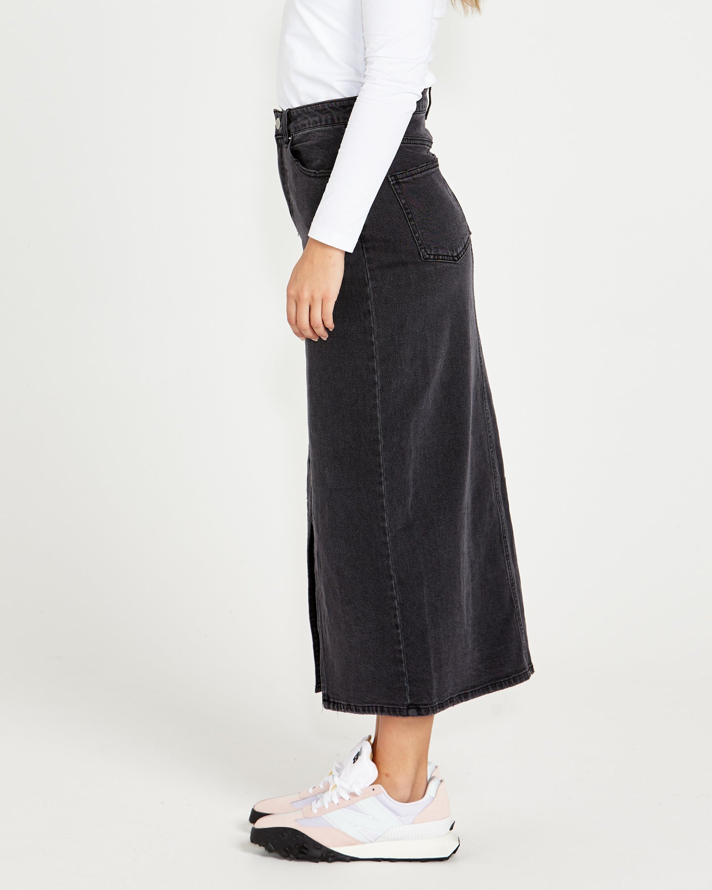 Emerald Denim Maxi Skirt | 82 Wash Black