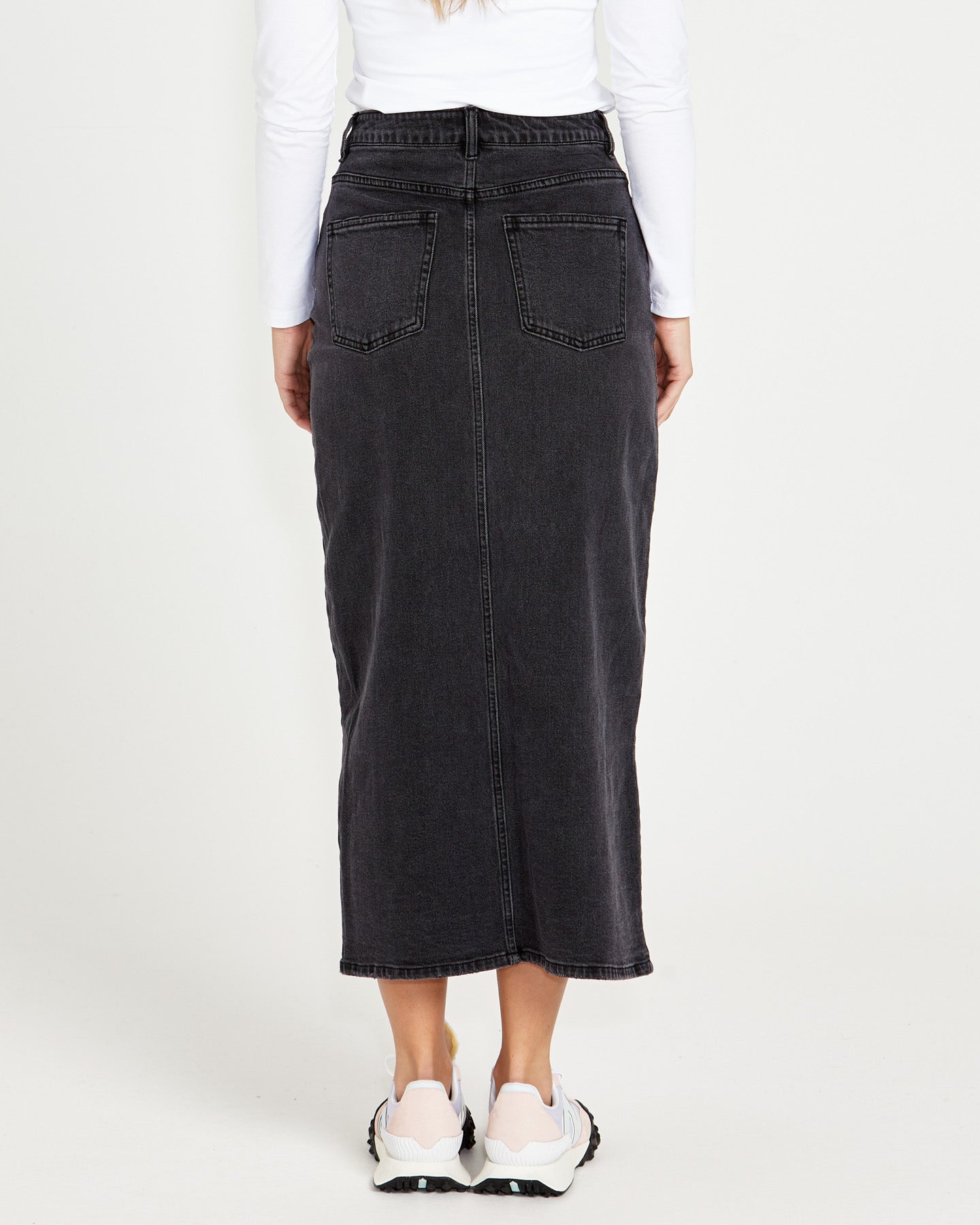 Emerald Denim Maxi Skirt | 82 Wash Black