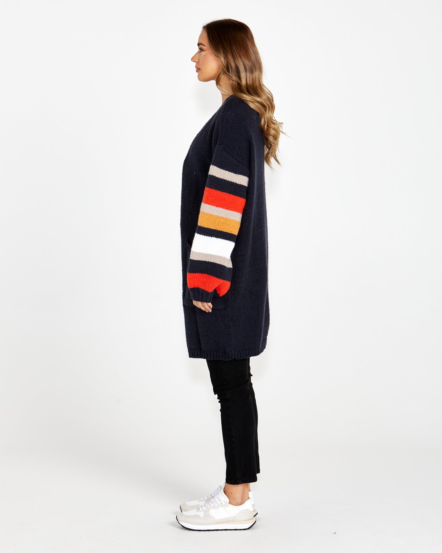 Liliana Chunky Cardi | Navy Strip