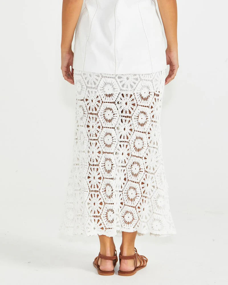 Clover Lace Skirt | White