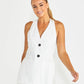 Seville Halter Vest | White