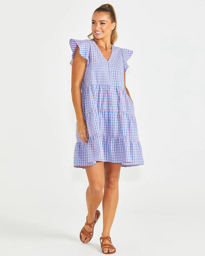 Phillipa Dress | Blue/Pink